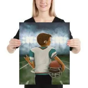 Football Player Hearing Aid - Print