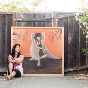 Finished piece by Priscila Soares: "Extraordinary" original pastel and colored pencil drawing on wood, celebrating self-discovery and individuality.