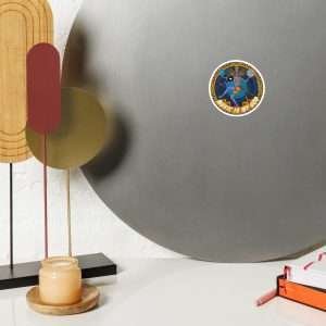 Illustration of Shiva surrounded by music, a disco ball, and a record, titled “Music is My God.”