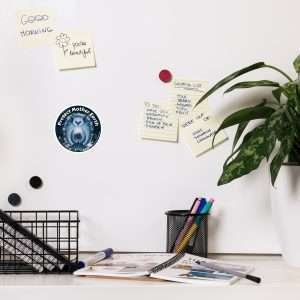 Whimsical owl illustration promoting earth care and tree protection.