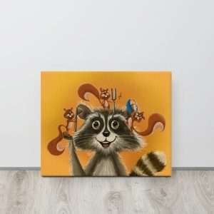 Raccoon Hearing Test Canvas Print – 16x20 – MyLuckyEars